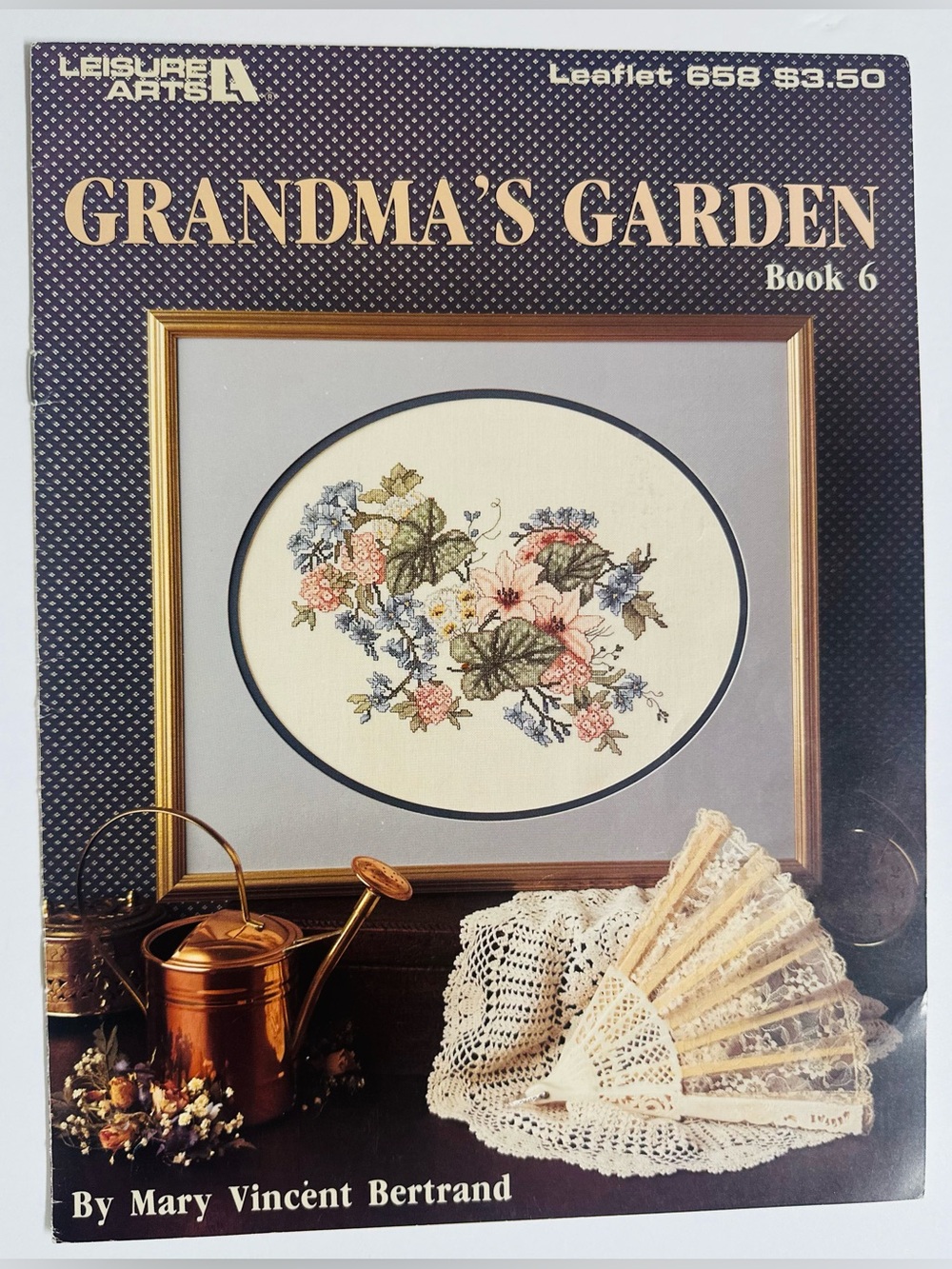 Leisure Arts Grandma's Garden Flowers Floral Bouquet Cross Stitch Pattern 1988